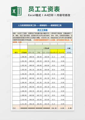 员工薪酬表格,员工薪酬表格图片