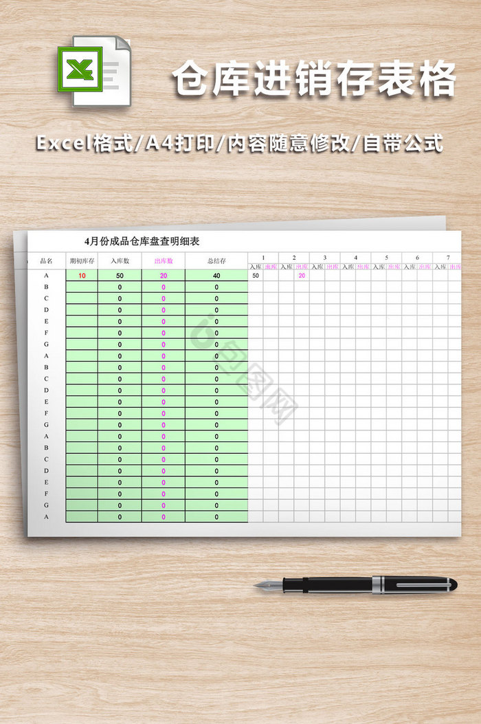 excel进销存表格,excel进销存表格制作方法