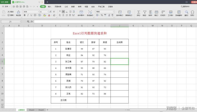 表格一行求和,表格一行求和怎么操作