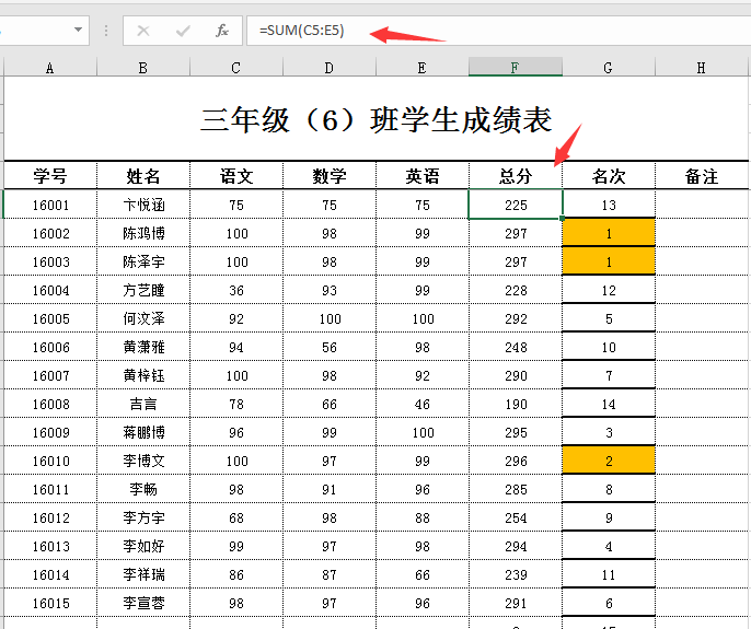 excel表格排名函数,excel表格排名函数怎么弄